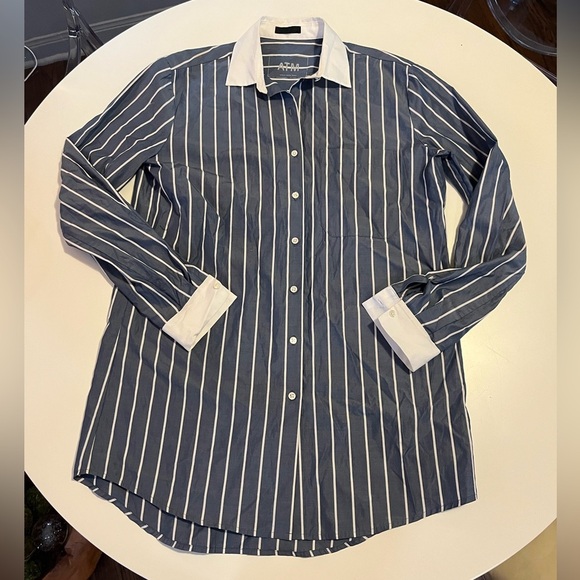 ATM Blue and White Stripped Button Down - XS - Picture 1 of 7